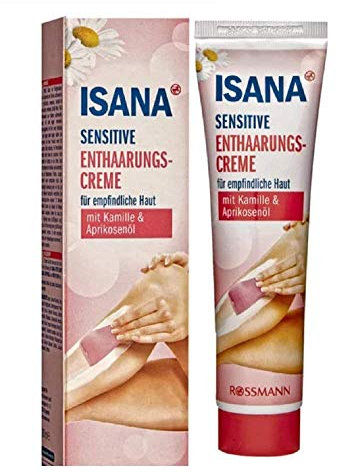 ISANA Enthaarungscreme Sensitiv 100 ml für empfindliche Haut, mit Kamille & Aprikosenöl