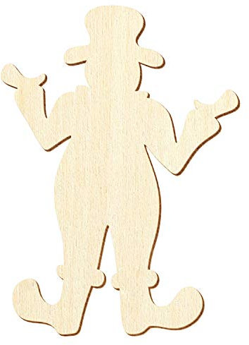 Holz Clown - Deko Basteln 3-50cm, Pack mit:10 Stück, Höhe:5cm hoch