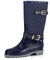 AONEGOLD Stivali da Pioggia Donna Stivali di Gomma Altezza Medio Wellington Boots Impermeabile Antiscivolo Scarpe Giardino Stivali da Acqua(Blu,35 EU)
