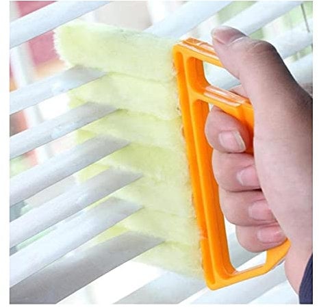 KOKSI Wet Dry Venetian Window Blind Cleaner Brush with Ergonomic Handle for Dust Cleaning Shades Dirty Blinds Home Care & Cleaning Tool Damp Duster Sponge