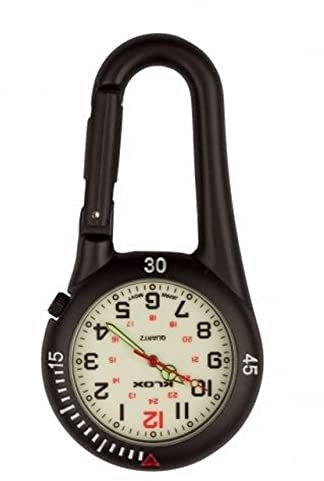 Klox Taschenuhr Mit Karabiner Befestigung Weißem Ziffernblatt Ideal Für Ärzte, Krankenschwestern