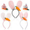DPKOW 3pcs Ostern Hasenohren für Kinder Erwachsene mit 2pcs Hasen Haarspangen, Ostern Haarreifen mit Ohren Karotte für Osterhasen Hüte Kostüm Zubehör, Lustige Plüsch Hasen Ohren Kaninchen Häschen