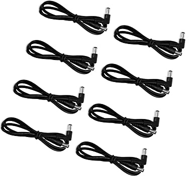 Godtone 8 Pack Guitar Effect Pedal DC Cable 5.5mm x 2.1mm Power Lead Cord, 60CM Male to Male (8 Power Cable)