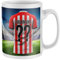 Personalised Football Supporters Mug - Football Kit Shirt Name and Number Coffee Cup, All Teams and Colours. Fan Birthday Gift Idea for Son, Daughter, Mum, Dad, One Size, R W Stripes