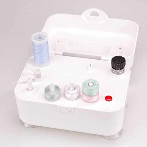 Elektrische Bobbin-Winder für Nähmaschinen, 5VDC oder 2 AA Batterie Betrieben, mit Riegel, Saugnapf, 2 Bobbin-Befestigungs Konfigurationen und Eingebautem Speicher Platz
