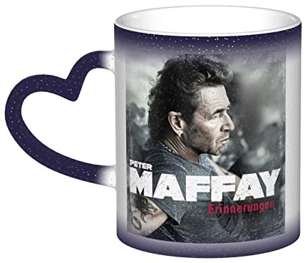 Peter German Maffay Tasse mit buntem Schmetterling, Farbwechsel, Keramik, Kaffeetasse, magische Teetasse, wärmeempfindlich, einzigartige Neuheit, lustig für Frauen, Mädchen, Geschenk