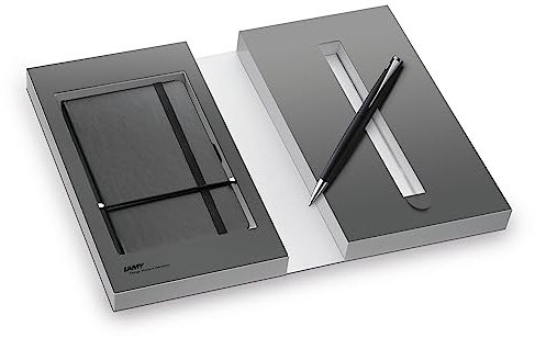 LAMY Set studio Kugelschreiber in der Farbe Matt-Schwarz paper Softcover A6 Notizbuch in schwarz - inkl. Geschenkverpackung
