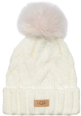 UGG Damen Cable Beanie mit Bommel, Nimbus, Einheitsgröße