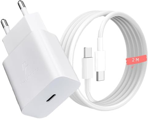 LeHuiTo 25W Schnellladegerät USB C, Netzteil Ladegerät, Ladestecker USB C Fast Charger Adapter mit 2m ladekabel schnellladekabel,Ladekabel Type C für Samsung Galaxy S22 S23 S24/Tablet/ipad/iPhone15