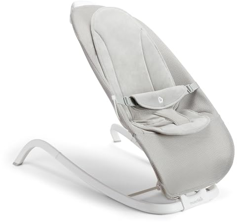 Munchkin® Electric Baby Bouncer & Rocker with Digital Touch Display, Soothing Sounds & 3 Recline Positions - Automatic Bouncing & Rocking, Grey