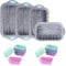 To encounter Lot de 28 moules à pain cannelés en silicone anti-adhésif pour pain, pain de viande, gâteau, avec 24 moules en silicone, gris clair