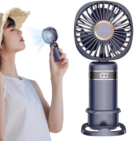 Kuxiptin ventilador portátil, ventilador portátil,Ventilador portátil con 5 velocidades ajustables - Ventilador de enfriamiento exterior ajustable de 90 grados, motor sin escobillas,