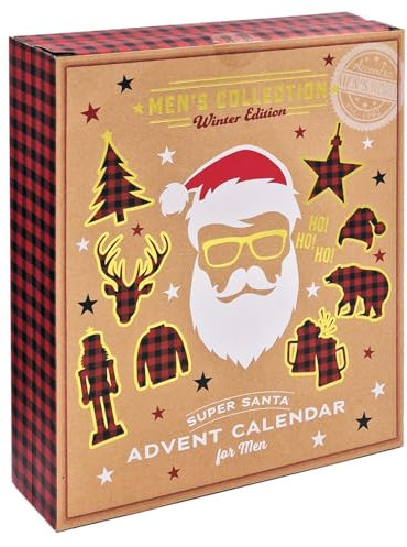 SANTA BOOK Body Care Adventskalender für Männer 2024 - Körperpflege Weihnachtskalender zum Aufklappen