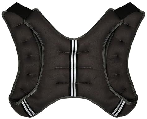 Lacers Petrolline verstellbare Gewichtsweste 3-10kg, Schwarz – für Fitness, Gymnastik, Krafttraining, CrossFit, Joggen – Neopren Laufweste mit Schulterpolstern und reflektierenden Streifen
