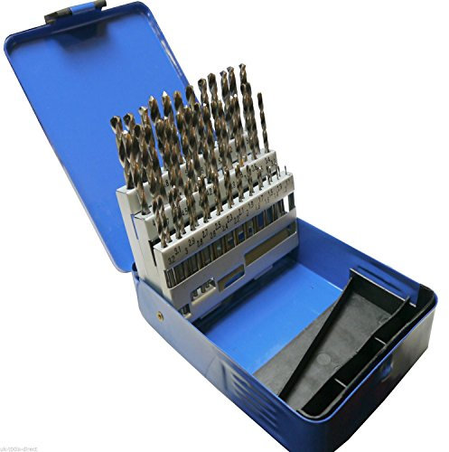 Reinscer 51pc Engineering Drill Bit Set Hss 1-6mm in 0.1mm Increments
