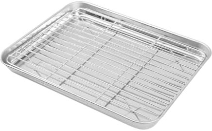 LIFKOME Rejilla Para Horno Con Bandeja Gran Capacidad Fácil De Transportar Versátil