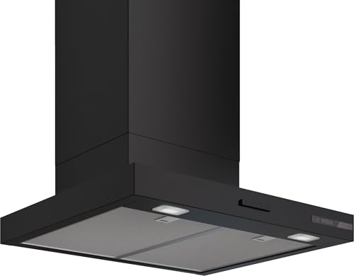 Bosch Series 4 DWB65CC60B Chimney Hood, 60cm, Black | Box Design, push buttons, 3 speeds, LED lights