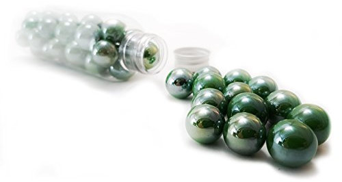 MesBilles 30 Murmeln - Perle Grün 16 mm - Glasmurmeln