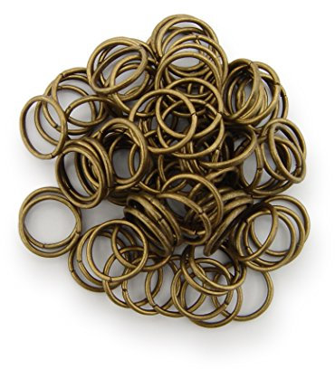 WEBandBUY Binderinge/Jump Rings 10mm Durchmesser Farbe Antik Bronze 15g ca.80 STK