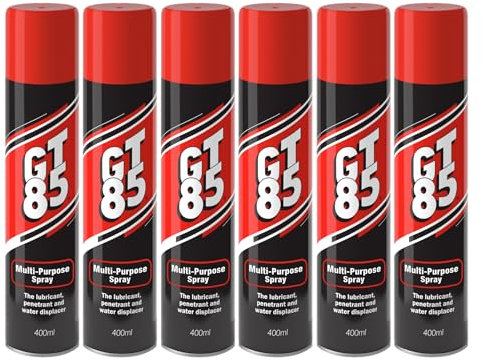 GT85 6 Pack: Lubricates, Cleans and Protects Metal/Composite, Rust Defense, Stuck Parts Ease, Shine Restore, Squeak Eliminate, Moisture Disperse