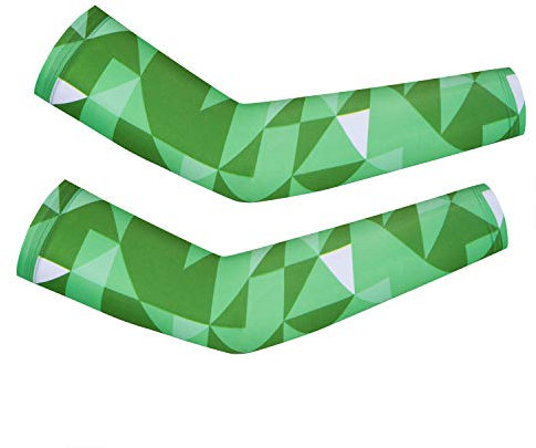 JPOJPO Manguitos de ciclismo para mujer y hombre, protección UV, Verde, XXX-Large