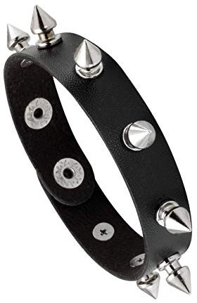 MILAKOO Lederarmband Herren Punk Spike Rivet Stulpearmband Metallbesetztes Armband