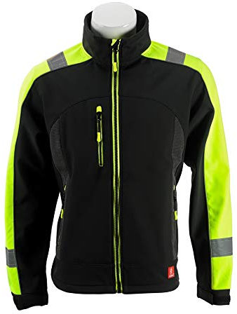 K&G Softshelljacke Urgent GL836444 Schwarz mit gelb Arbeitsjacke Softshell Jacke Berufsjacke Warnjacke Schutzjacke Herrenjacke (3XL)