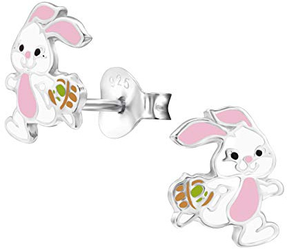Monkimau Mädchen Ohrringe Ostern Hase Ohrstecker aus 925 Sterling Silver Silber