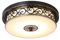 36W LED Antik Deckenleuchte Flurlampe Retro Deckenlampe Vintage Rund Design Metall Eisen Glas Lampeschirm Wohnzimmer Esszimmer Schlafzimmer Bad Küche Decken Leuchten Schwarz Ø50cm