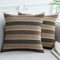 UPOPO 2er Set Leinenoptik Kissenbezug Streifen Dekorative Weich Kissenhülle Kissenbezüge Dekokissen Sofakissen für Sofa Couch Schlafzimmer Wohnzimmer mit Reißverschlüsse 20x20inch 50x50cm Kaffee