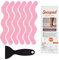Secopad Autocollants de Douche antidérapants 24 PCS Bandes de Baignoire de sécurité Autocollants adhésifs avec grattoir de qualité supérieure pour escaliers de Douche de Baignoire (Rose)