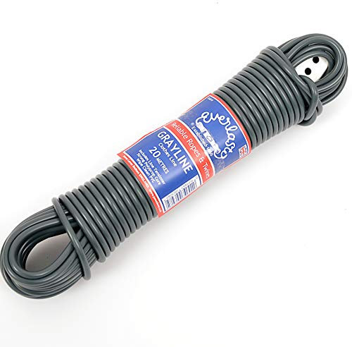 EVERLASTO Wäscheleine, Polyvinylchlorid Polypropylen Kunststoff, grau, 50 m