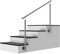 Edelstahl Treppengeländer Seitenmontage, 1,6m lang, 0,9m hoch, Außengeländer, je 2 Pfosten ohne Querstreben + Handlauf mit Trägerplatten + Zubehör, Winkelverstellbar (L:1600mm H:900mm)