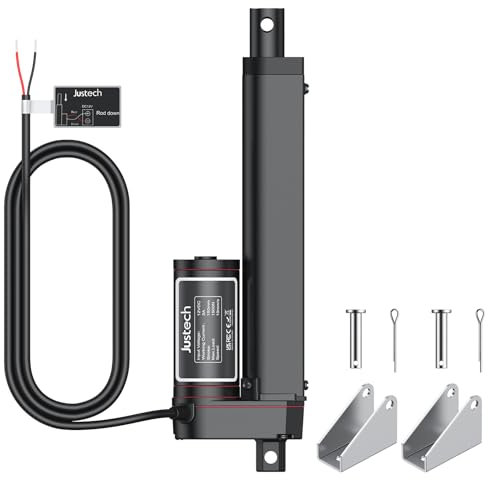 Justech Linear Actuator Motor Verstellantrieb Toröffner Linearmotor Elektro Zylinder Schubstangenmotor 12V DC 1500N 150mm Lineartechnik Electric Motor Putter Gleichstrommotor für Auto Möbel usw.