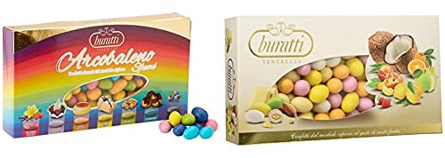 Buratti Confetti Multi Sapore E Multicolore, Tenerezze Sfumè Arcobaleno - Con Ripieno Alla Frutta, Gusti Assortiti, Tenerezze Misto Frutta Colorati - entrambi da 1000 G