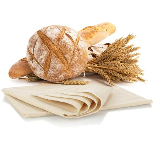Robin Goods® 2x Tela de lino para la cocción del pan - Tela para la cocción del pan hecha de lino 100% natural - Ropa de panadero para la preparación de la masa y la cocción (120x75cm - 2 piezas)