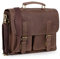 Jahn-Tasche Kompakte Aktentasche Businesstasche Größe M aus Büffel-Leder im Vintage-Style, Braun, für Damen und Herren, 410-n