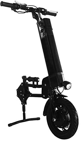 TGHY Elektro-Handrad-Rollstuhlaufsatz 48V 250W Elektrorollstuhl-Umrüstsatz 12 Elektro-Traktor für Selbstfahrenden Rollstuhl Transportrollstuhl 7,8Ah Lithiumbatterie,Schwarz