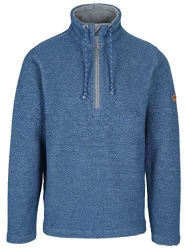 Trespass Mens Casual Sweatshirt Falmouthfloss - Men's Textured Knit Jumper, Half Zip Collar Casual Top, Long Sleeve Pullover Sweater with Collar Drawcord Smokey Blue