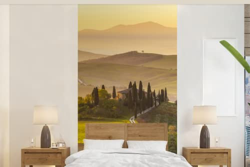 Selbstklebend Tapete Wandpapier Wandaufkleber Fototapete Tapeten Wanddeko 120x240 cm Toskana - Hügel - Landschaft