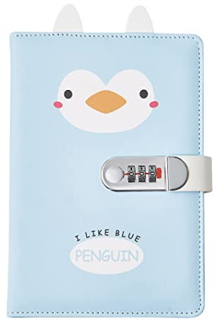 LinYesh Creative Diary with Lock (Cartoon Animal with 3D Ear), A5 Secret Password Notepad Journal Travel Diary, Writing Notebook for Kids Boys Girls
