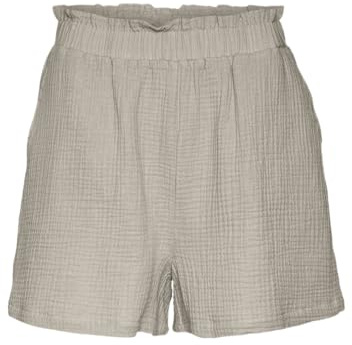 VERO MODA Damen Shorts mit elastischem Bund und Crepe Textur Paperbag