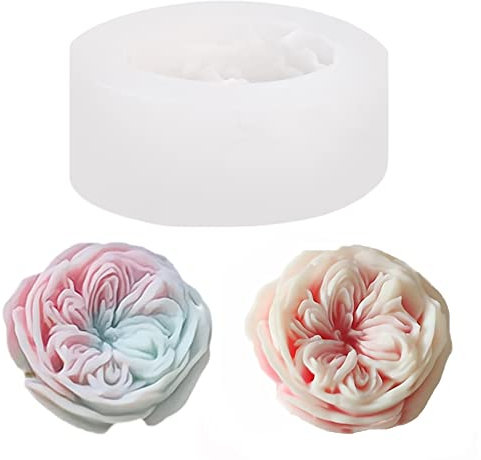 TOPYS Austin Rosen-Kerzenform, 3D-Blume, handgefertigte Seifenform für Fondant, handgefertigte Seife, Lotion, Bar, Wachs, Gießkreide, Kuchen, Eis, Ton, Kuchendekoration (3,3 cm)
