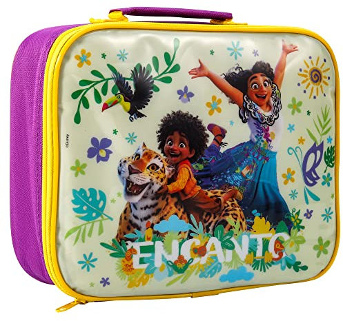 Zawadi Global Encanto - Lonchera rectangular aislada para niños y niñas, tamaño perfecto para empacar aperitivos fríos o calientes para la escuela y viajes, sin BPA