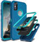 YmhxcY for iPhone X/iPhone XS Case Shockproof Dropproof Dust-Proof Drop Proof 3-Layer Durable Phone Case Heavy Duty Protection Phone Case Cover for Apple iPhone X/XS 5.8 inch-Blue/Turquoise