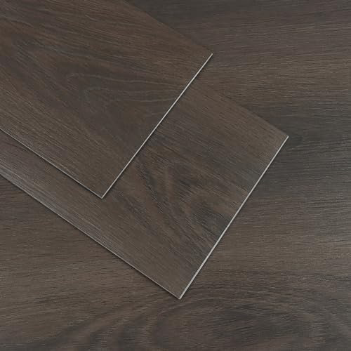 VaryPaper Suelo Vinilo Autoadhesivo Madera Marrón Oscuro 90cmx15cm 20 Piezas Papel Adhesivo para Suelo Cocina Baldosas Adhesivas Suelo para Baño Tarima Flotante para Suelos Dormitorio Salon Garaje
