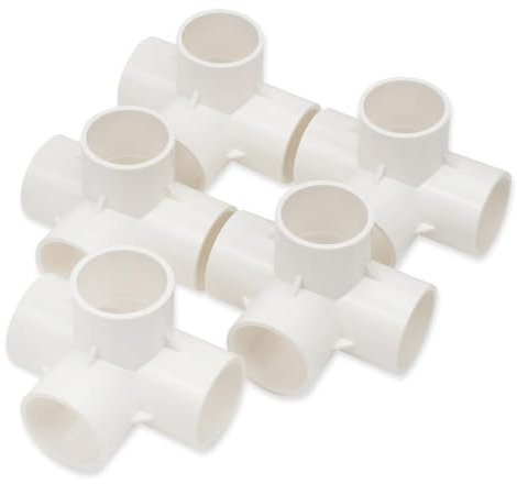 Bwintech Raccordo a T cubico a 4 vie in PVC a U, raccordo a gomito per tubo dell'acqua, 5 pezzi, 40 mm