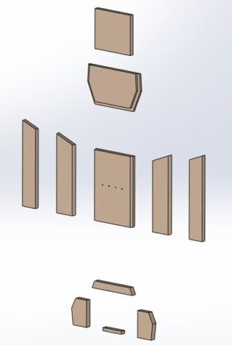 FEUERRAUMAUSKLEIDUNG PASSEND FÜR JUSTUS KAMINOFEN AUSTIN 7 VAR C