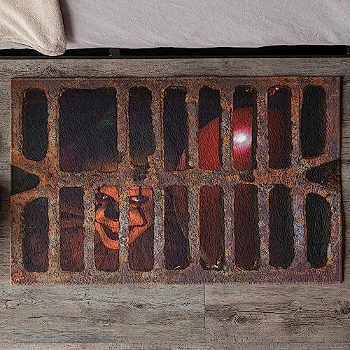 Halloween Welcome Doormats Horror Movie Door Mat 3D Checkered Dancing Clown Doormat Non Skid Area Rugs Outdoor Or Indoor Floor Mats for Bathroom Kitchen Front door Decorations 30X18 Inch