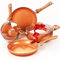 Clockitchen Nonstick Cookware Set - 6 Piece Pots and Pans in Copper Color, Ceramic Coating
